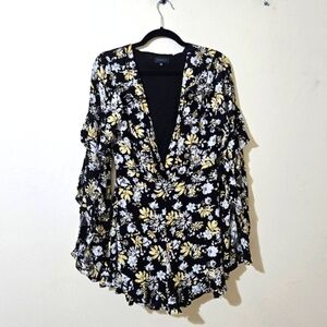 Majorelle Plunge Front Mini Dress